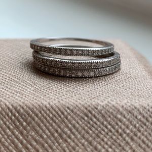 Silver Rhinestone Ring Stack